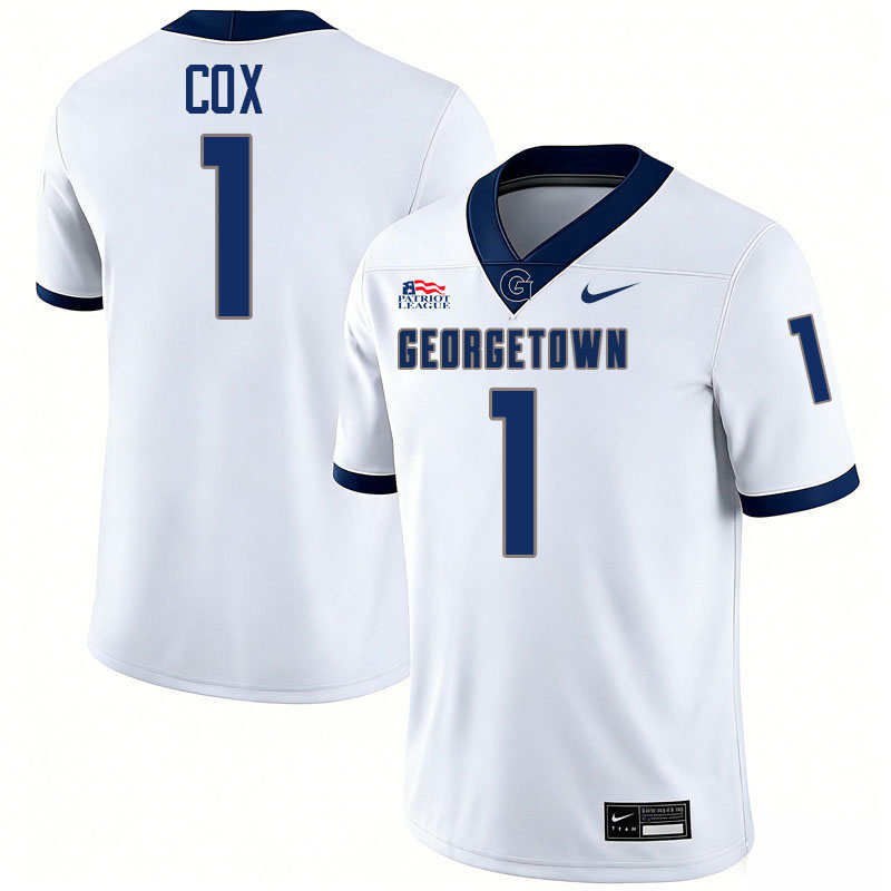 Georgetown Hoyas #1 Bryce Cox College Football Jerseys,Uniforms-White